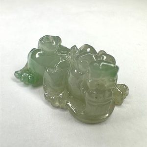 4.10g, Authentic Natural Burmese Lucky Pixiu Icy Green Oil Jadeite Jade Pendant